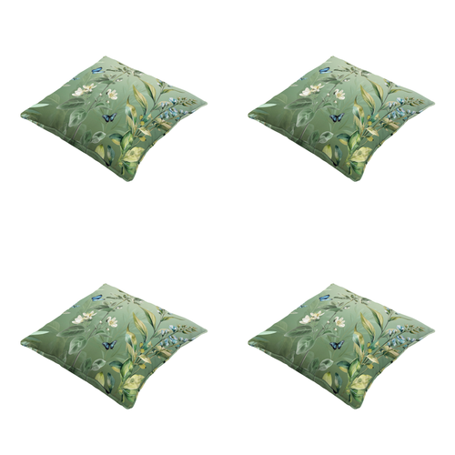 Madison sierkussen Elisa - groen - 50x50x10cm - set van 4