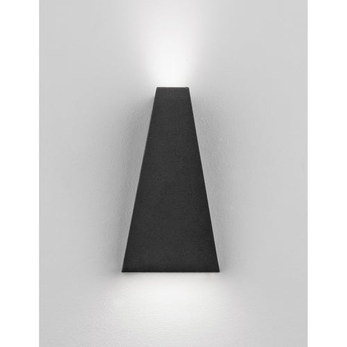 Merano Birmingham Outdoor Up Down Wandlamp Sandy Zwart Aluminium, Glas LED 6W 397Lm 3000K IP54