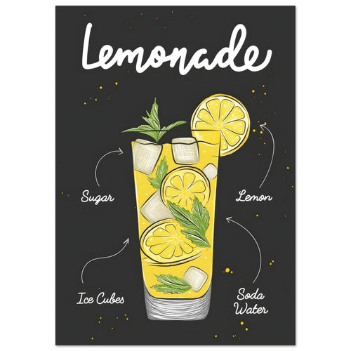 Artfulprints  Lemonade II – Illustratie   poster A4 21x29.7 cm