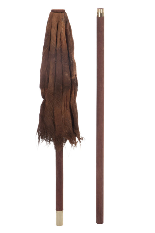 J-Line parasol Cocobladeren - hout - bruin - small
