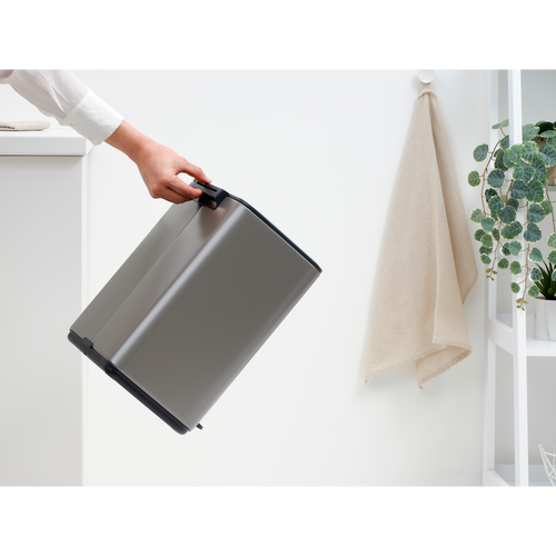 Brabantia Bo Pedaalemmer, 12 liter, stil sluitend, kunststof binnenemmer - Platinum