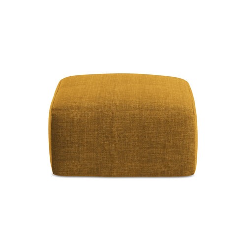 LaMiaSofa Poef Savona - textuurstof - mosterd - 65x65x40