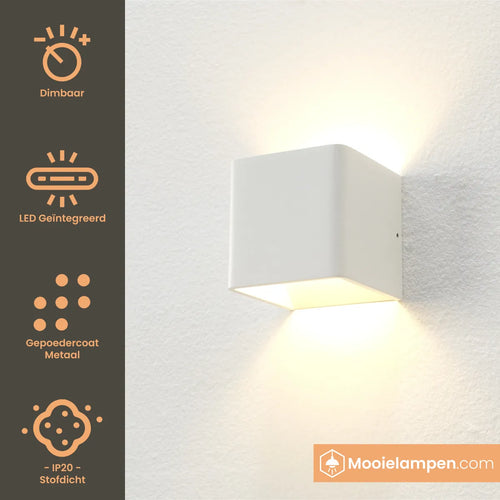 Artdelight Wandlamp Fulda - Wit
