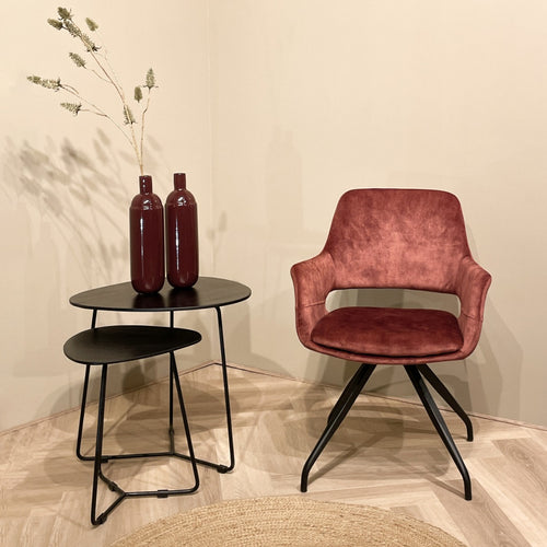 Livingfurn eetkamerstoel Capp Rust Velvet - stof - 2 stuks - vtwonen shop