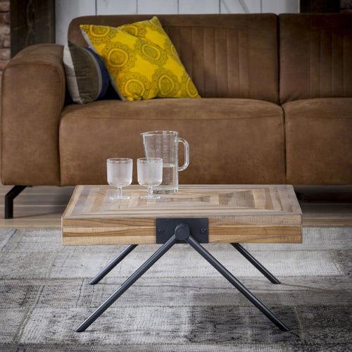 Giga Meubel Salontafel Teca - Naturel Hout - 70x70x33cm