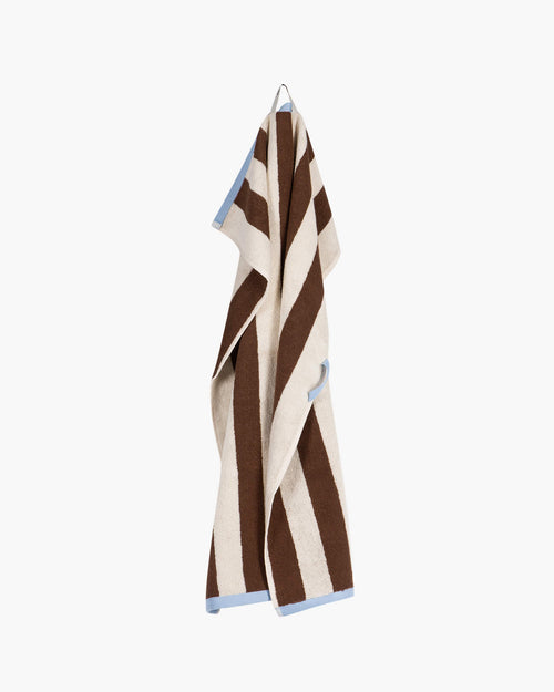 noo.ma Gobo Handdoek 25x29 cm - Cocoa Brown gestreept