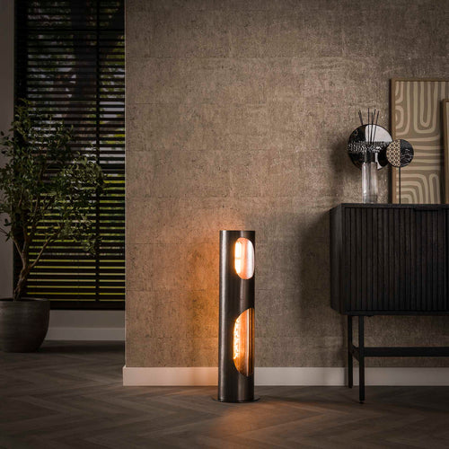 Giga Meubel Vloerlamp Organic - Zwart Metaal - 2-Lichts - 20x20x65cm