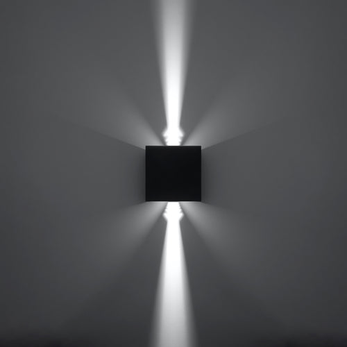 Sollux Lighting Wandlamp LUCA zwart LED IP54 - 10x10x10cm