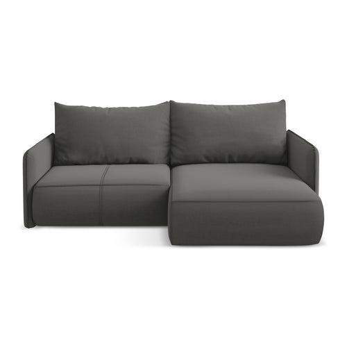 LaMiaSofa hoekbank rechts Palermo - velours - staal - 207x148x86