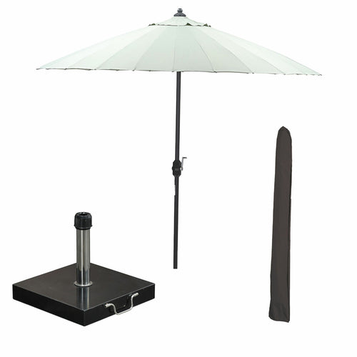 Garden Impressions stokparasol Manilla olijf Ø250 cm met 40kg Cosmo voet en hoes