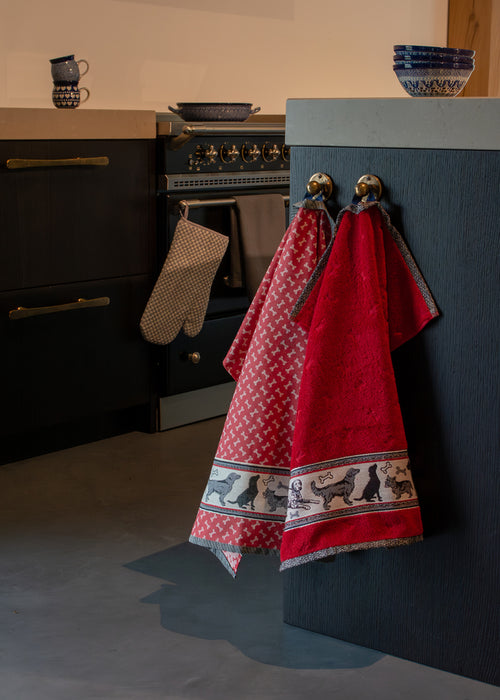 Luxe Keukendoek en Theedoek Hond Rood - Bunzlau Castle - 100% biologisch GOTS katoen