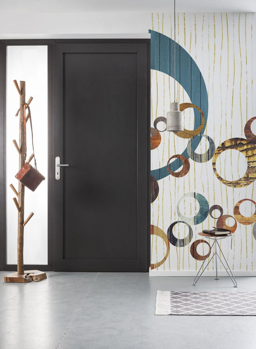 Sanders & Sanders fotobehang kunst multicolor - 100 x 250 cm - 611903