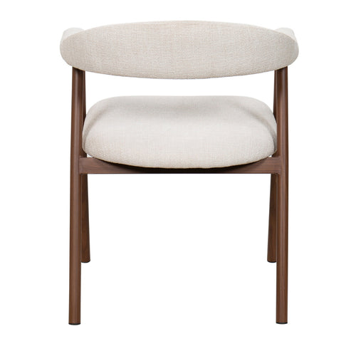Giga Meubel Eetkamerstoel Mila - Beige/Walnoot - Zithoogte 48cm - Set van 2