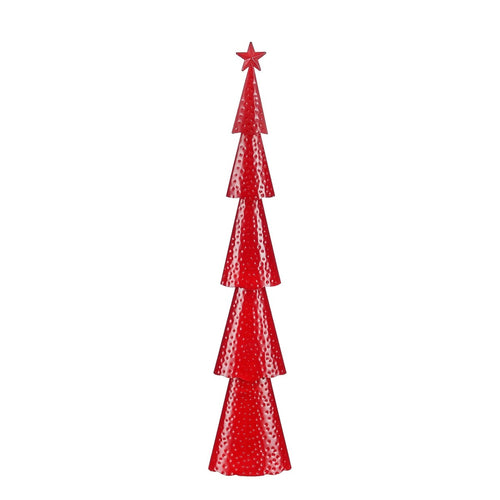 Mica Decorations Decoratie boom rood - l17,5xb9xh90,5cm  - IJzer - Rood
