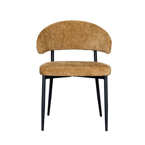 LABEL51 Eetkamerstoel Bliss - Geel Stof - Zithoogte 47cm - Set van 2 - vtwonen shop