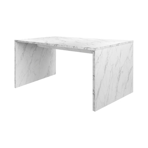 Eettafel met wit marmer effect in melamine 160 cm ALBERTA - vtwonen shop