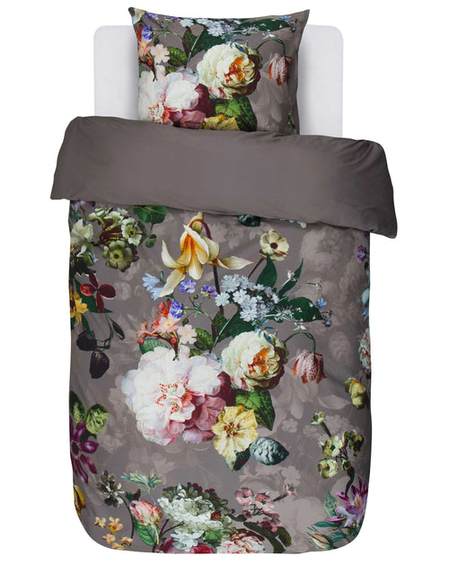 Essenza Fleur dekbedovertrek - Eenpersoons – 140x200/220 cm - Taupe