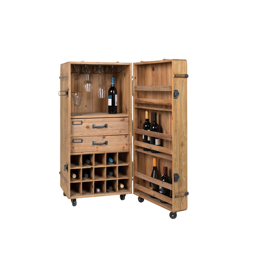 Dutchbone Lico Wijnkast/ Drankkast Hout - Bruin