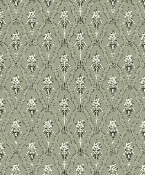 Borastapeter behang bloemetjes celadon groen - 53 cm x 10.05 m - 660005 - vtwonen shop