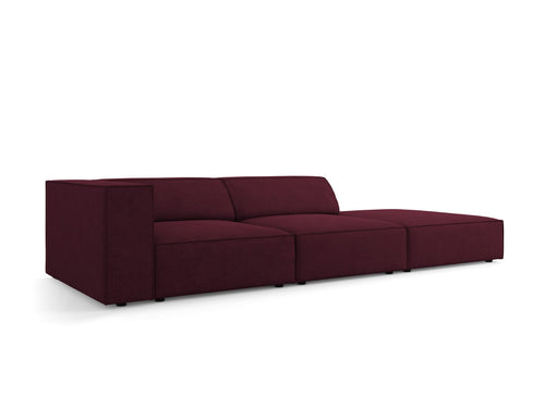 Cosmopolitan Design Rechte bank Arendal 4-zits, chenille met ribbeleffect, robijn - 102x262x70cm
