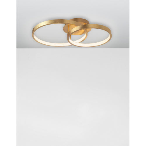 Merano Clearwater Geïntegreerde LED Semi Flush Light Golden Leaf Aluminium LED 44W 2650Lm 3000K