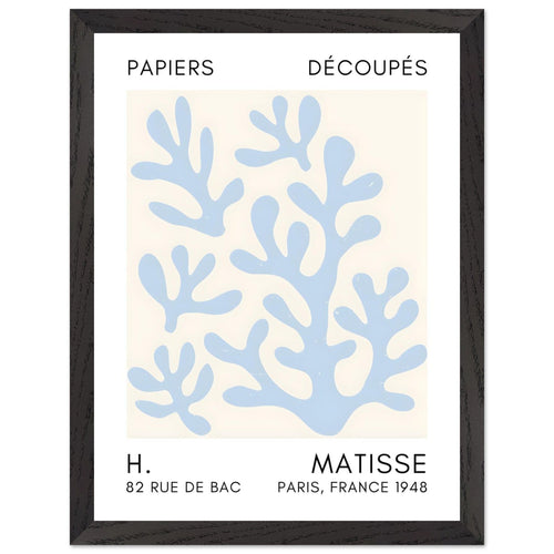 Artfulprints Poster met Lijst Matisse – Coral shadows light blue   - 30x40 cm - Blauw
