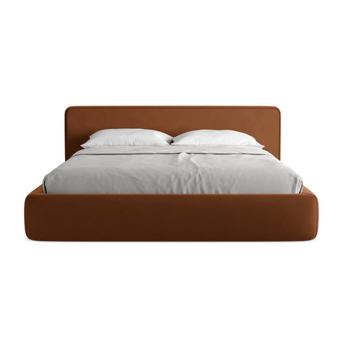 LaMiaSofa Bed met opbergruimte Firenze - velours - terracotta - 220x225x82