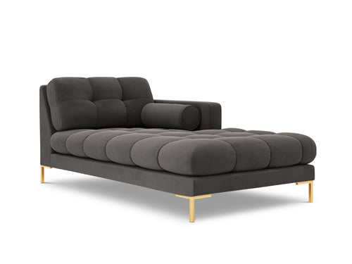Cosmopolitan Design rechter chaise longue Bali flueel, donkergrijs - 185x102x75cm