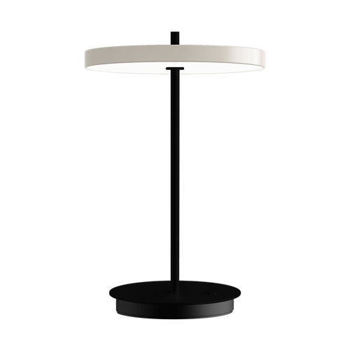 Umage Asteria Move Oplaadbare Tafellamp Pearl White - Zwarte Voet