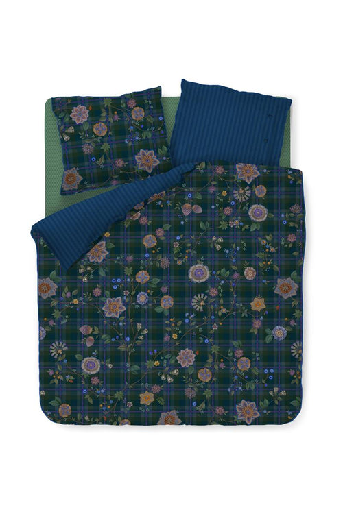 Pip Studio dekbedovertrek Flores Felices - 240x200/220 cm - donker blauw - vtwonen shop
