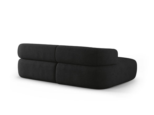 Micadoni linker hoekbank Jenny 5-zits, boucle zwart - 145x200x73cm