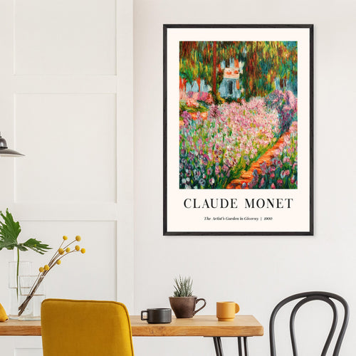 Artfulprints Poster met Lijst Claude Monet – The artist’s garden in Giverny III   - A4 21x29.7 cm - Meerkleurig