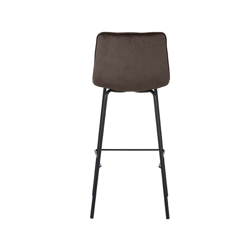 LABEL51 Barkruk Bistro - Taupe Velvet - Zithoogte 78cm - Set van 2