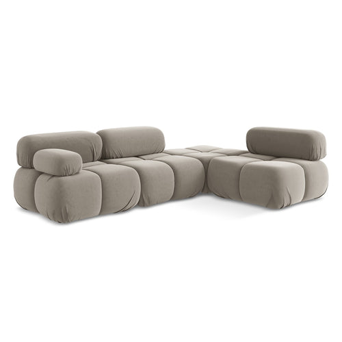 LaMiaSofa hoekbank rechts Sanremo - velours - taupe - 285x190x70
