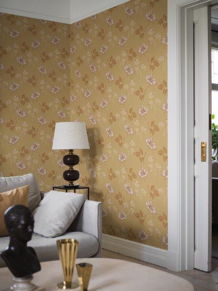 Borastapeter behang bloemen geel - 53 cm x 10.05 m - 660836 - vtwonen shop