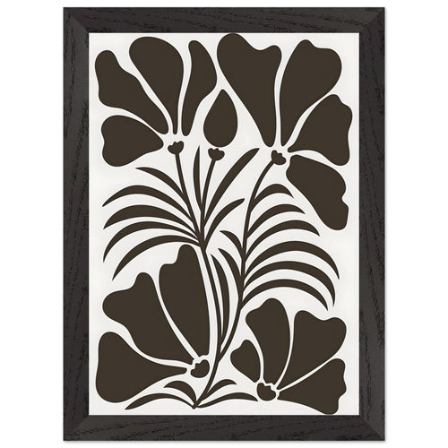 Artfulprints Poster met Lijst Matisse – Botanical shapes   - A4 21x29.7 cm - Bruin