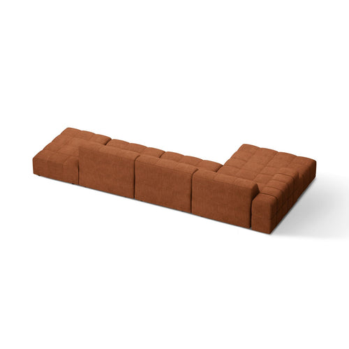 Cosmopolitan Design - Linker hoekbank Chicago 5-zits, chenille baksteen - 167x348x78cm