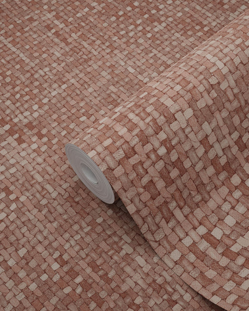 Origin Wallcoverings behang geweven linnenstructuur terracotta - 50 x 900 cm - 348050