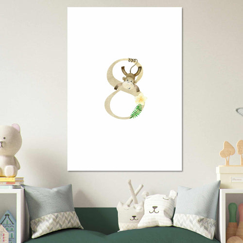 Artfulprints  Cijfer 8 kinderkamer   poster 70x100 cm - vtwonen shop