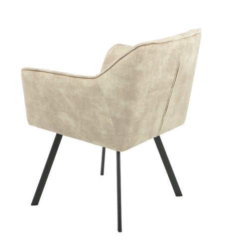 StarFurn Eetkamerstoel Emma - Taupe Velvet  - Set van 2