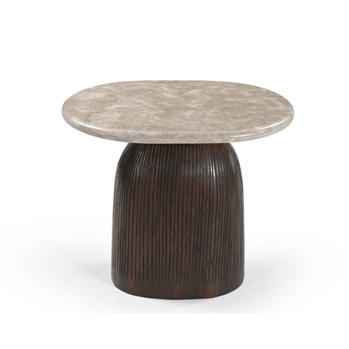 Starfurn Bijzettafel Noel - Ovaal Hout/Marmer - 60x45x50cm