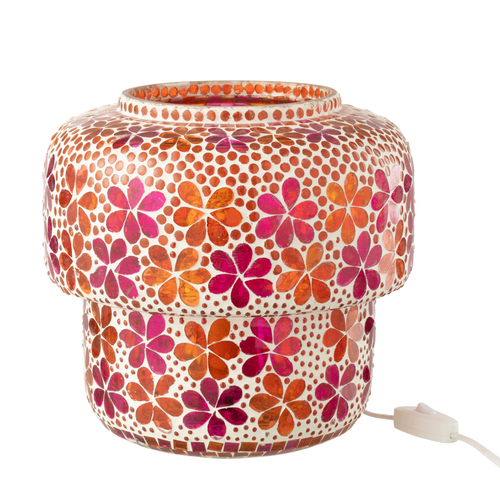 J-Line tafellamp Mozaïek - glas - roze/oranje - medium