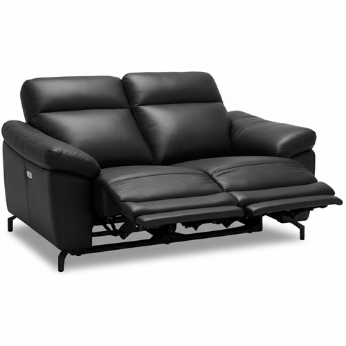 Furnhouse 2-zitsbank Selesta - Zwart - Leer, PVC - 96x162x101