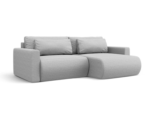 Cosmopolitan Design Omkeerbare converteerbare hoekbank met opbergdoos Belfast 3-zits, structurele stof lichtgrijs - 149x240x84cm