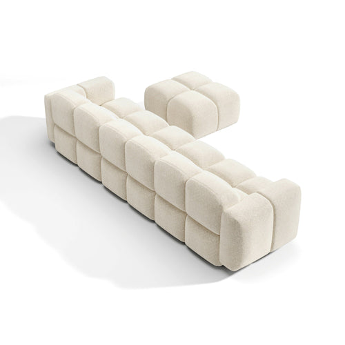 Premium Interiors - Modulaire bank MOSS - fluweel met structuur  258cm