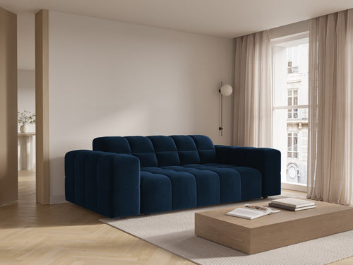 Cosmopolitan Design Bank Chicago 2-zits, flueel koningsblauw - 102x178x78cm