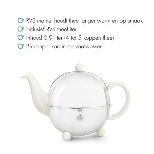 Bredemeijer - Theepot Cosy 0,9L wit - vtwonen shop