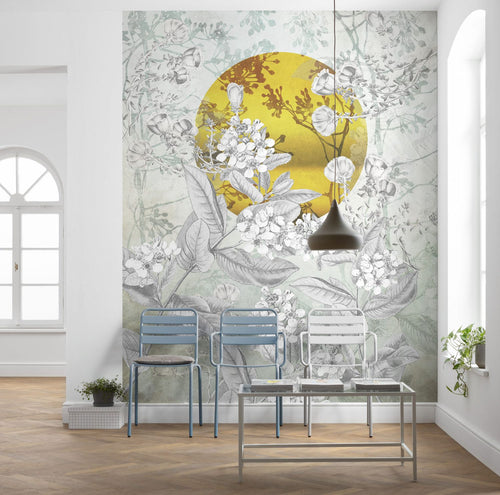 Komar fotobehang bloemen geel en lichtgroen - 200 x 250 cm - 611622 - vtwonen shop
