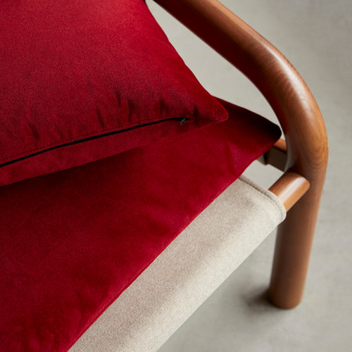 Tikamoon Fauteuil van massief eikenhout en rood fluweel - Rood