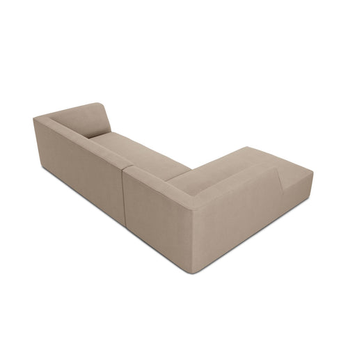 Cosmopolitan Design - Modulaire hoekbank links Siena 4-zits, structurele stof donkerbeige - 180x273x69cm